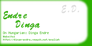 endre dinga business card